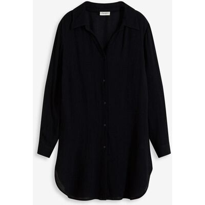 bonprix Strandblusenkleid aus fließender Viskose schwarz 44 bonprix Strandblusenkleid aus fließender Viskose schwarz 44