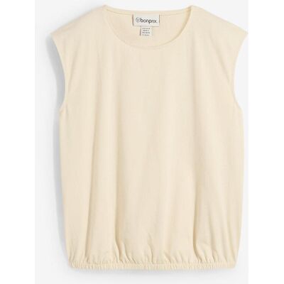 bonprix Shirt mit elastischem Bündchen beige 40 bonprix Shirt mit elastischem Bündchen beige 40