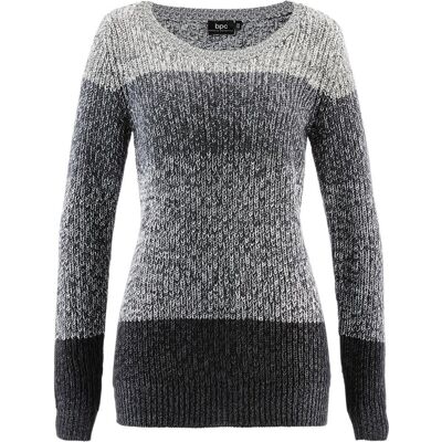 bonprix Pullover mit Streifenmuster grau 44 bonprix Pullover mit Streifenmuster grau 44