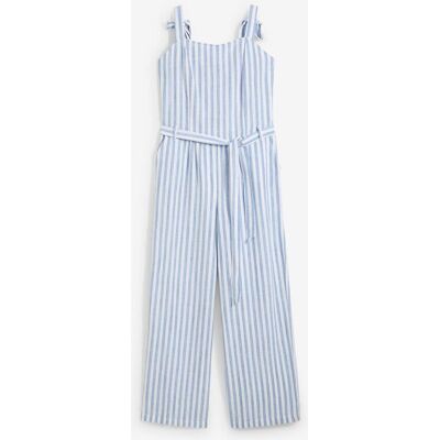 bonprix Jumpsuit aus Baumwoll-Leinen-Mix blau 42 bonprix Jumpsuit aus Baumwoll-Leinen-Mix blau 42