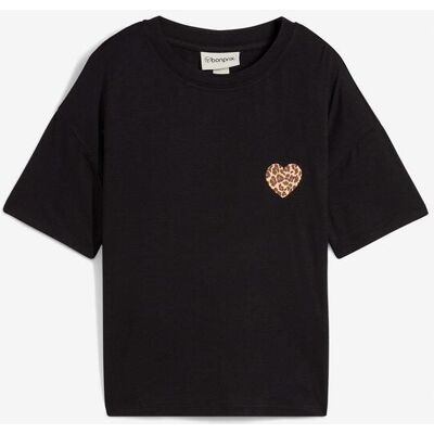 bonprix Verkürztes Shirt aus elastischem Viskose-Mix schwarz 48 bonprix Verkürztes Shirt aus elastischem Viskose-Mix schwarz 48