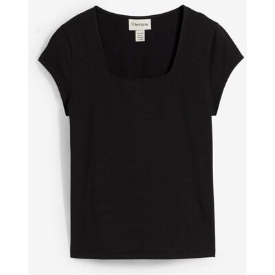 bonprix T-Shirt mit reiner Bio-Baumwolle schwarz 44 bonprix T-Shirt mit reiner Bio-Baumwolle schwarz 44
