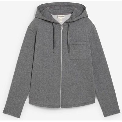 bonprix Kapuzen-Sweatjacke aus Baumwoll-Mix grau 48 bonprix Kapuzen-Sweatjacke aus Baumwoll-Mix grau 48