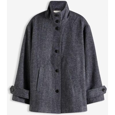 bonprix Lange Cabanjacke in Wolloptik grau 34 bonprix Lange Cabanjacke in Wolloptik grau 34