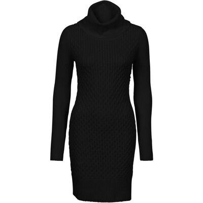 bonprix Figurbetontes Strickkleid mit Rollkragen schwarz 36 bonprix Figurbetontes Strickkleid mit Rollkragen schwarz 36