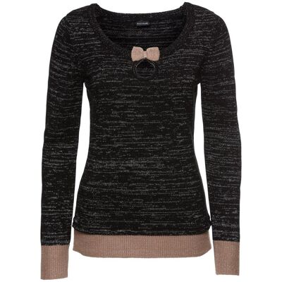 bonprix Pullover mit Schleife schwarz 48 bonprix Pullover mit Schleife schwarz 48