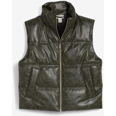 bonprix Steppweste aus Lederimitat grau 34 bonprix Steppweste aus Lederimitat grau 34