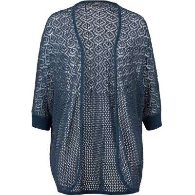 bonprix Longstrickjacke mit Lochmuster blau 36 bonprix Longstrickjacke mit Lochmuster blau 36