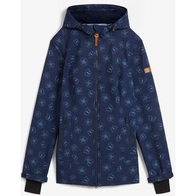 bonprix Wasserabweisende Softshelljacke mit Blumenmuster blau 54 bonprix Wasserabweisende Softshelljacke mit Blumenmuster blau 54