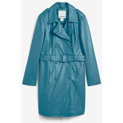 bonprix Leder-Trenchcoat aus Lammnappa petrol 36 bonprix Leder-Trenchcoat aus Lammnappa petrol 36