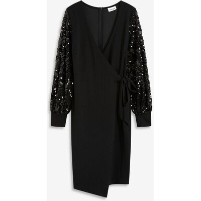 bonprix Midikleid mit Paillettenstickerei an den Ärmel schwarz 34 bonprix Midikleid mit Paillettenstickerei an den Ärmel schwarz 34