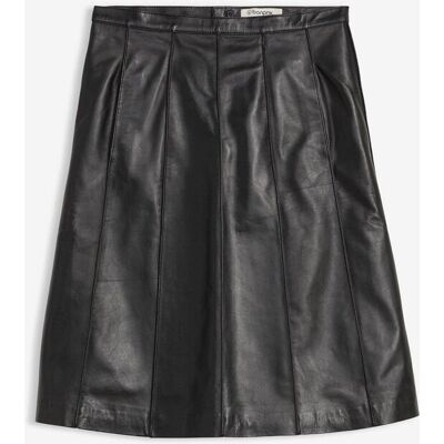 bonprix Ausgestellter Lederrock aus Lammnappa schwarz 48 bonprix Ausgestellter Lederrock aus Lammnappa schwarz 48