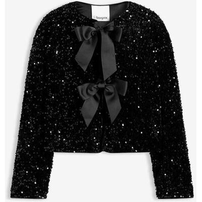 bonprix kurze Pailletten-Jacke schwarz 34 bonprix kurze Pailletten-Jacke schwarz 34