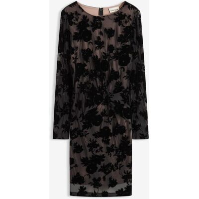 bonprix Minikleid aus feinem Mesh mit Flockprint schwarz 34 bonprix Minikleid aus feinem Mesh mit Flockprint schwarz 34