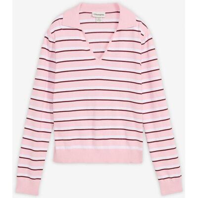 bonprix Polo-Pullover aus Baumwoll-Mix weiß 48 bonprix Polo-Pullover aus Baumwoll-Mix weiß 48