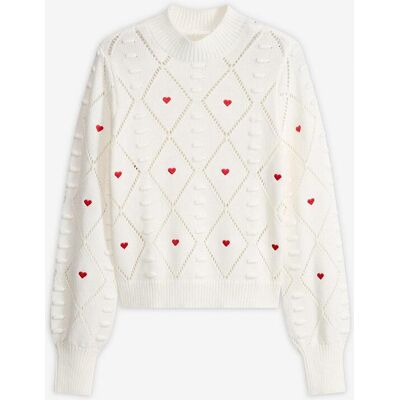 bonprix Ajour-Pullover aus Baumwoll-Mix weiß 52 bonprix Ajour-Pullover aus Baumwoll-Mix weiß 52