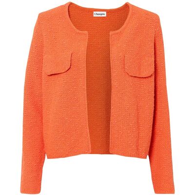 bonprix Bouclé Strickjacke orange 48 bonprix Bouclé Strickjacke orange 48
