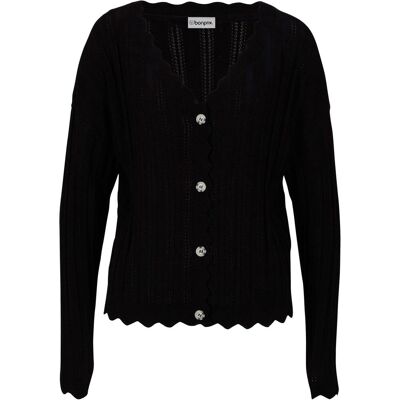 bonprix Kurze Ajour-Strickjacke schwarz 44 bonprix Kurze Ajour-Strickjacke schwarz 44