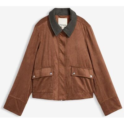 bonprix Velourslederimitat-Jacke braun 46 bonprix Velourslederimitat-Jacke braun 46