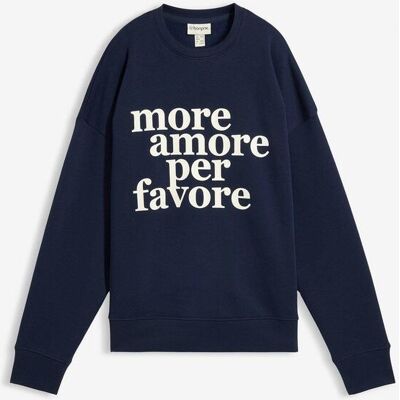 bonprix Oversize-Sweatshirt aus Baumwollmix blau 44 bonprix Oversize-Sweatshirt aus Baumwollmix blau 44