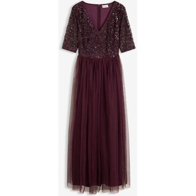 bonprix Abendkleid aus zartem Tüll mit Paillettenstickerei rot 38 bonprix Abendkleid aus zartem Tüll mit Paillettenstickerei rot 38