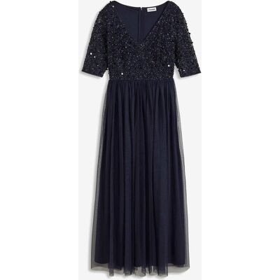 bonprix Abendkleid aus zartem Tüll mit Paillettenstickerei blau 42 bonprix Abendkleid aus zartem Tüll mit Paillettenstickerei blau 42