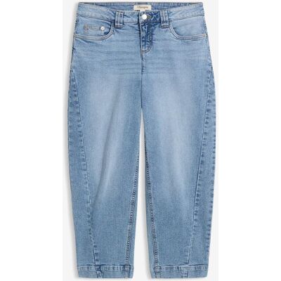 bonprix Barrel-Jeans, Mid Waist, cropped blau 52 bonprix Barrel-Jeans, Mid Waist, cropped blau 52