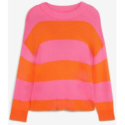 bonprix Feinstrickpullover mit Blockstreifen pink 44 bonprix Feinstrickpullover mit Blockstreifen pink 44