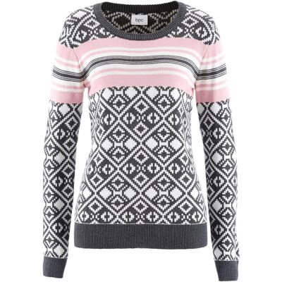 bonprix Norweger-Pullover grau 40 bonprix Norweger-Pullover grau 40