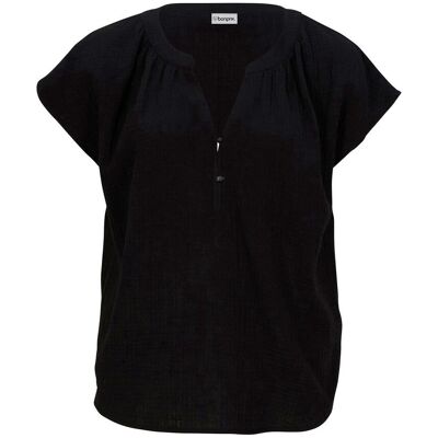 bonprix Musselin-Blusentop aus reiner Baumwolle schwarz 40 bonprix Musselin-Blusentop aus reiner Baumwolle schwarz 40