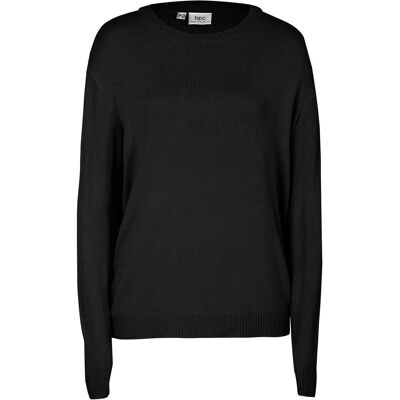 bonprix Strick-Pullover mit Rundhals-Ausschnitt schwarz 44 bonprix Strick-Pullover mit Rundhals-Ausschnitt schwarz 44