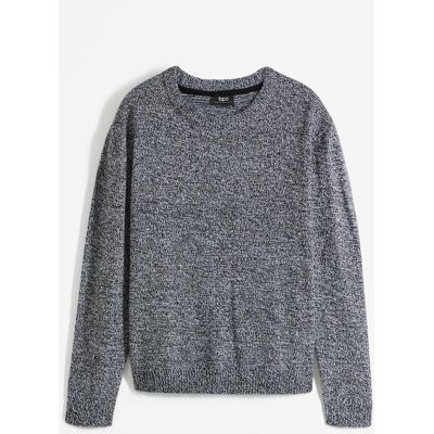 bonprix Strick-Pullover mit Rundhals-Ausschnitt in Melange grau 36 bonprix Strick-Pullover mit Rundhals-Ausschnitt in Melange grau 36