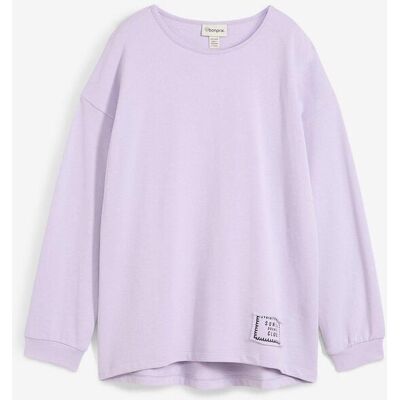 bonprix Sweatshirt aus Baumwoll-Mix mit Vokuhila Saum lila 52 bonprix Sweatshirt aus Baumwoll-Mix mit Vokuhila Saum lila 52
