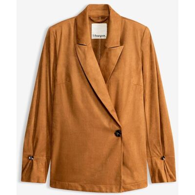 bonprix Velourslederimitat Blazer braun 38 bonprix Velourslederimitat Blazer braun 38