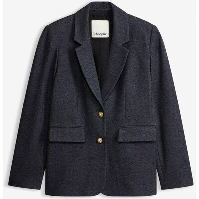 bonprix einreihiger Blazer aus feinem Viskose-Mix blau 38 bonprix einreihiger Blazer aus feinem Viskose-Mix blau 38