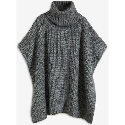 bonprix Poncho-Pullover mit Wollanteil grau 36 bonprix Poncho-Pullover mit Wollanteil grau 36