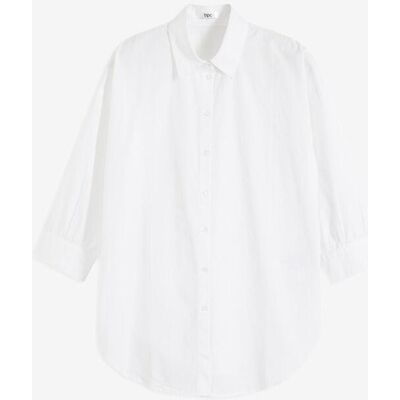 bonprix Oversize-Hemd aus Baumwolle mit 3/4 Arm weiß 40 bonprix Oversize-Hemd aus Baumwolle mit 3/4 Arm weiß 40