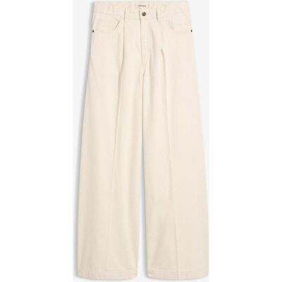 bonprix Super Wide Palazzo-Jeans, Baumwolle beige 40 bonprix Super Wide Palazzo-Jeans, Baumwolle beige 40