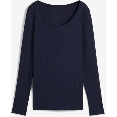 bonprix Langarmshirt aus reiner Bio-Baumwolle blau 32 bonprix Langarmshirt aus reiner Bio-Baumwolle blau 32