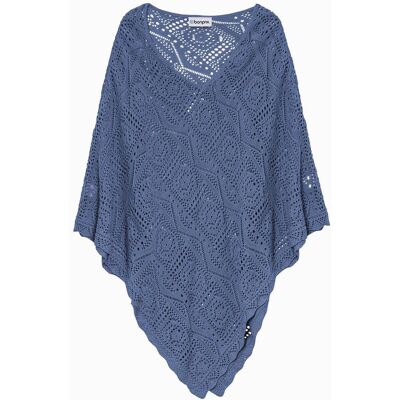 bonprix Poncho im Häkellook blau 0 bonprix Poncho im Häkellook blau 0