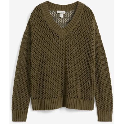 bonprix Ajour-Pullover aus leichtem Leinen-Mix grün 44 bonprix Ajour-Pullover aus leichtem Leinen-Mix grün 44