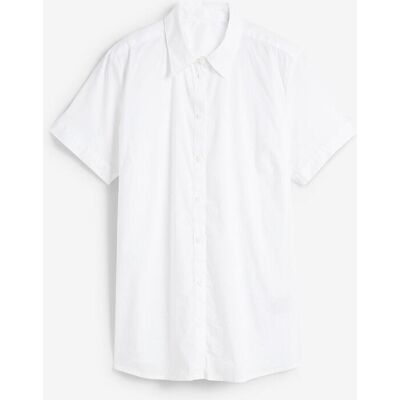 bonprix Taillierte Stretch-Kurzarmbluse aus Baumwollmix weiß 36 bonprix Taillierte Stretch-Kurzarmbluse aus Baumwollmix weiß 36