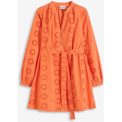 bonprix Blusenkleid aus reiner Bio-Baumwolle orange 46 bonprix Blusenkleid aus reiner Bio-Baumwolle orange 46