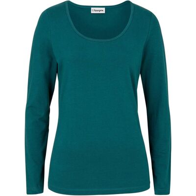 bonprix Figurbetontes Langarmshirt petrol 44 bonprix Figurbetontes Langarmshirt petrol 44