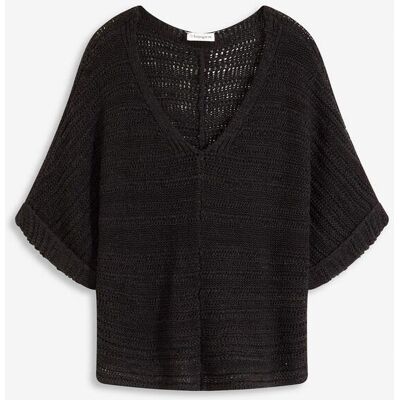 bonprix Grobstrick-Pullover aus Bändchengarn schwarz 40 bonprix Grobstrick-Pullover aus Bändchengarn schwarz 40