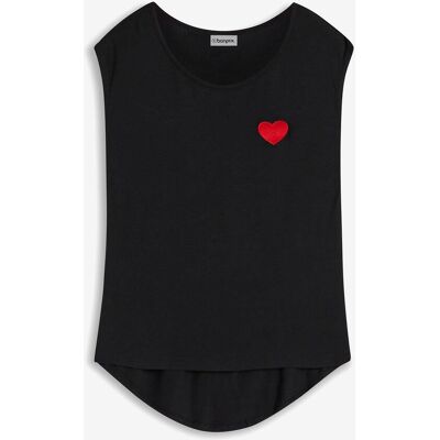 bonprix Vokuhila-Shirt aus fließendem Viskosemix schwarz 52 bonprix Vokuhila-Shirt aus fließendem Viskosemix schwarz 52