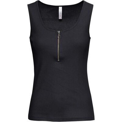 bonprix Ripp-Top mit Reißverschluss schwarz 40 bonprix Ripp-Top mit Reißverschluss schwarz 40