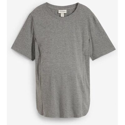 bonprix Umstandsshirt mit diskreter Stillfunktion mit Bio-Baumwolle grau 48 bonprix Umstandsshirt mit diskreter Stillfunktion mit Bio-Baumwolle grau 48