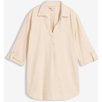 bonprix Leinen-Bluse, 3/4-Arm beige 36 bonprix Leinen-Bluse, 3/4-Arm beige 36