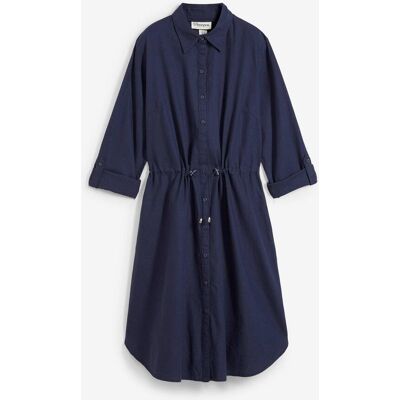 bonprix Hemdblusenkleid aus Leinen-Baumwoll-Mix blau 42 bonprix Hemdblusenkleid aus Leinen-Baumwoll-Mix blau 42